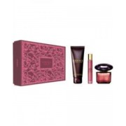 (L) VERSACE CRYSTAL NOIR 3.0 EDT SP + 3.4 B/L + 3.4 S/G + PURSE