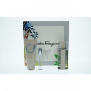 (M) SALVATORE FERRAGAMO BRIGHT LEATHER 3.4 EDT SP + 3.4 S/G + 0.10 MINI