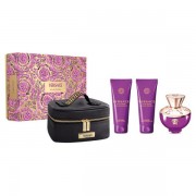 (L) VERSACE DYLAN PURPLE 3.4 EDP SP + 3.4 B/L + 3.4 S/G + POUCH